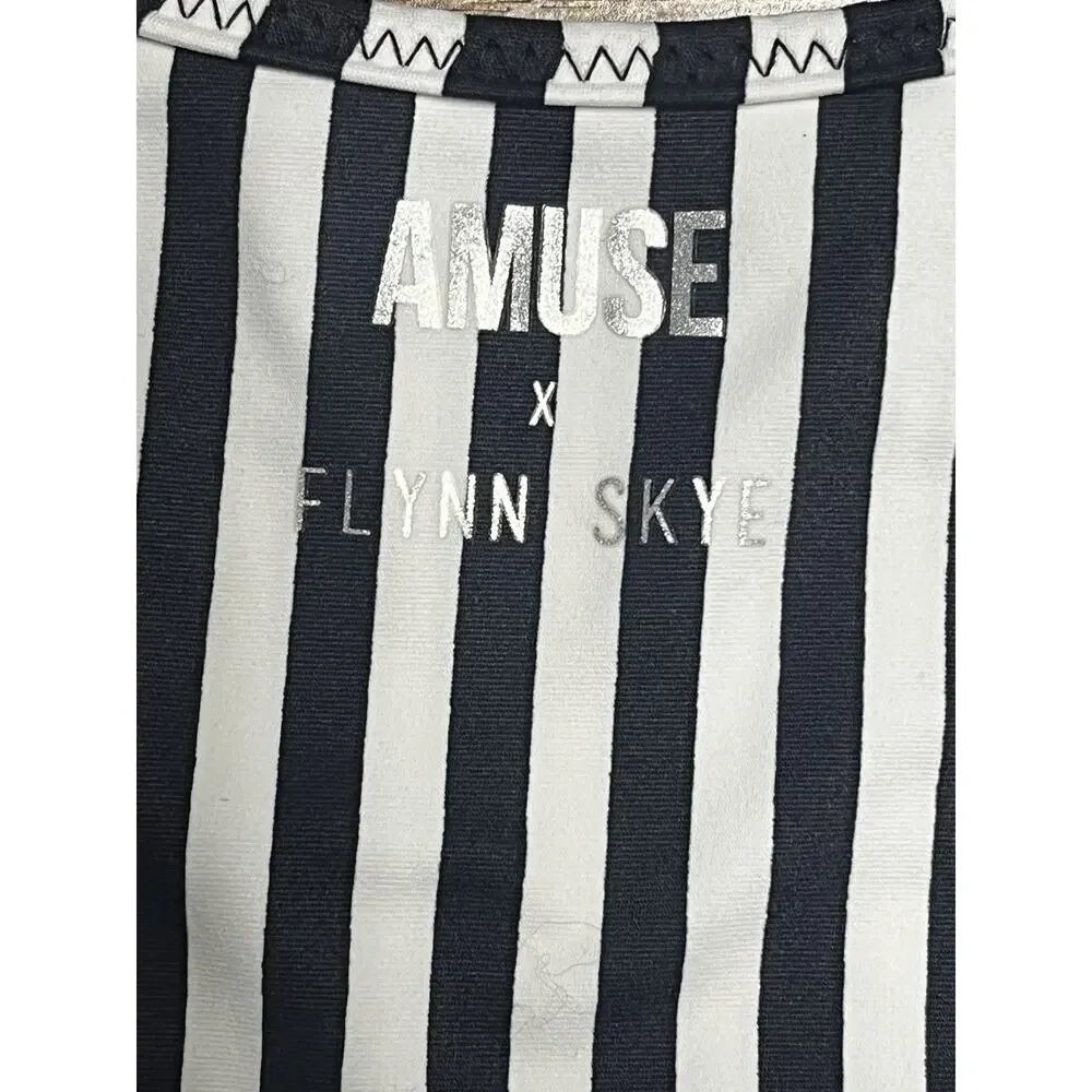 NWT AMUSE X‎ FLYNN SKYE striped bikini top large 'Audri ' beach vida bling $116